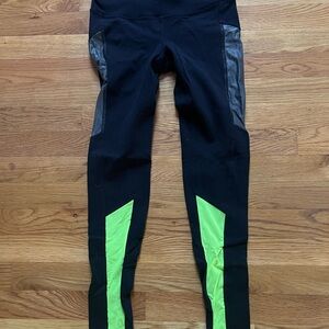 Women’s Black and Neon Green Leggings
